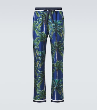 Printed silk twill straight pants | Dolce&Gabbana