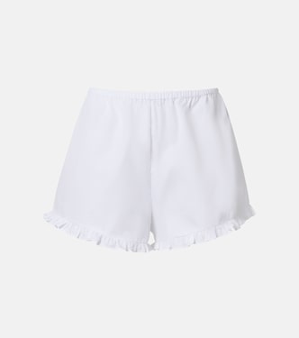 Frill cotton poplin shorts | Hunza G