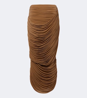 Draped ruched jersey midi skirt | Magda Butrym