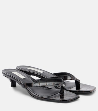 Croc-effect leather thong sandals | Toteme
