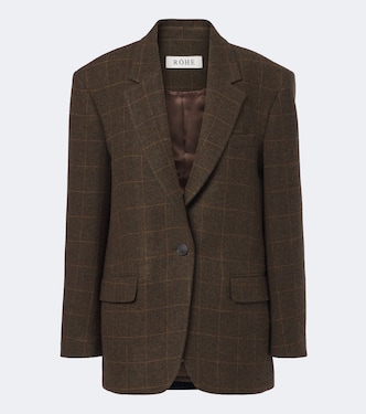 Blazer oversize in lana a quadri | Róhe