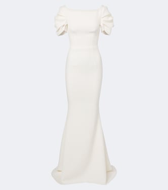 Bridal Ivon draped crêpe gown | Safiyaa