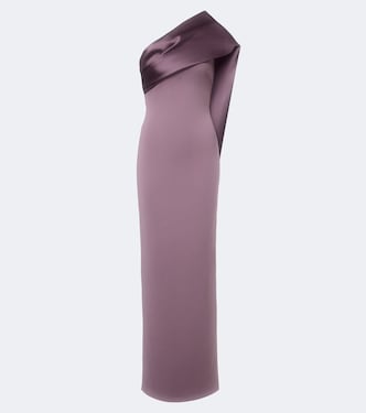 Audran one-shoulder crêpe gown | Solace London