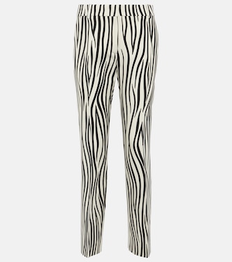 Pantalon en laine mélangée à motif zébré | Valentino