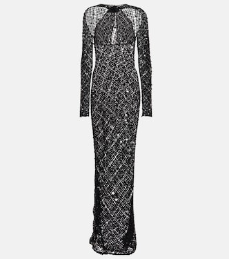 Verziertes Maxikleid aus Häkelstrick | Coperni