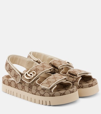 New Marmont GG leather-trimmed sandals | Gucci