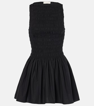 Shirred cotton minidress | Faithfull