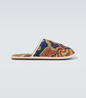 Slippers de denim con paisley | Valentino Garavani