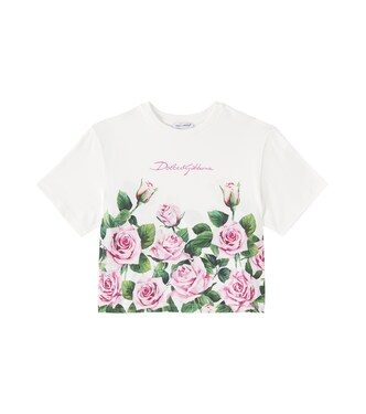 Floral cotton T-shirt | Dolce&Gabbana Kids