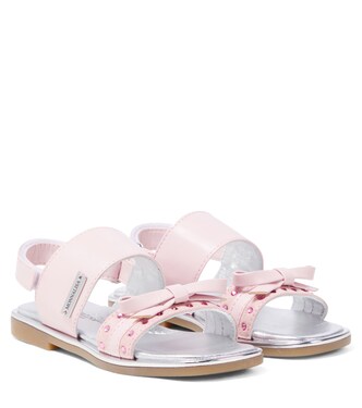 Sandalen aus Leder mit Kristallen | Monnalisa