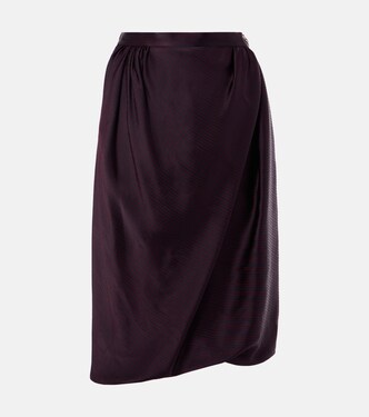 Drunken striped draped checked midi skirt  | Vivienne Westwood