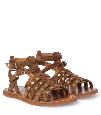 Sandalen Plagette aus Veloursleder | Pom d'Api