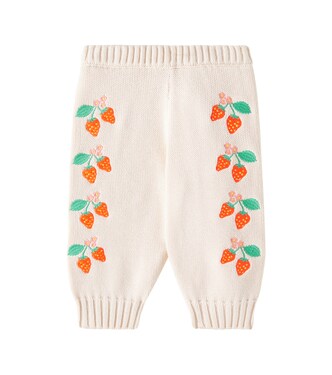 Baby Strawberries knitted cotton pants | Tinycottons