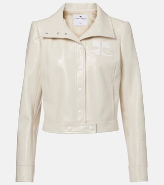 Logo faux leather jacket | Courrèges