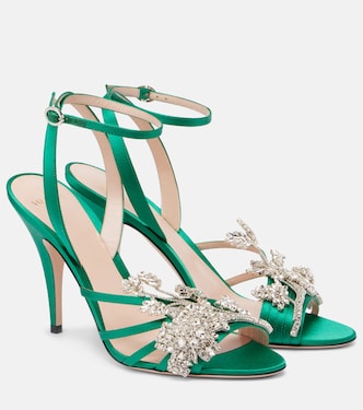Ladycrush 100 embellished satin sandals | Valentino Garavani