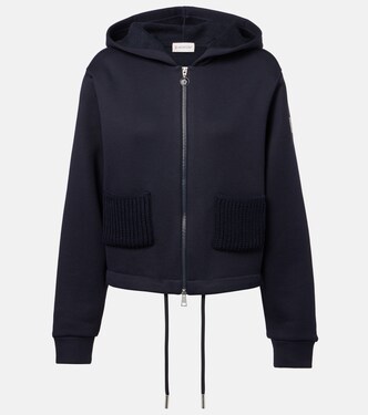 Cotton-blend jersey zip-up hoodie | Moncler