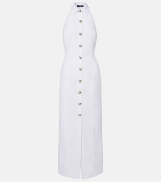 Open-back buttoned poplin shirt dress | Balmain