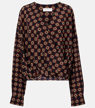 Draped printed silk top | Dries Van Noten