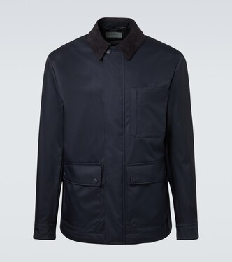 Suede-trimmed blouson jacket | Canali