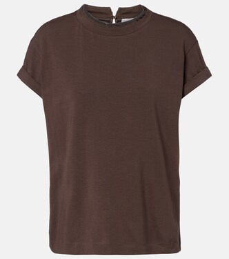 Monili cotton-blend T-shirt | Brunello Cucinelli