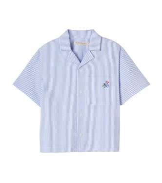 Almond striped cotton bowling shirt | The New Society