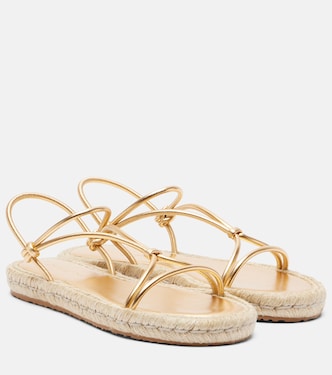 Metallic leather espadrille sandals | Gianvito Rossi
