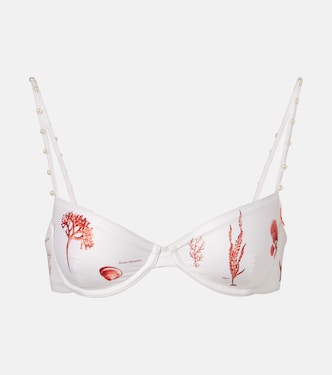 Magdalena embellished printed bikini top | Agua by Agua Bendita