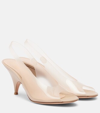 Leather-trimmed slingback sandals | Gianvito Rossi