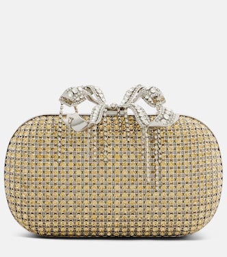 Crystal-embellished box clutch | Self-Portrait