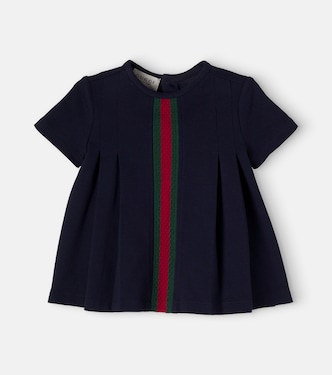 Bebé - vestido de piqué de algodón con Web | Gucci Kids