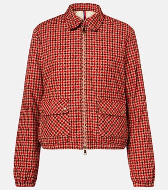 Lanset houndstooth cotton down jacket | Moncler