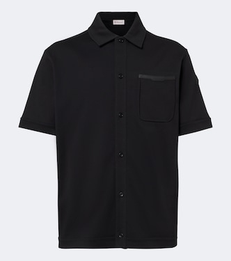 Leather-trimmed cotton shirt | Moncler