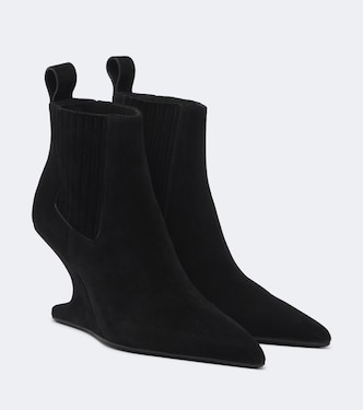 Cantilever suede wedge boots | Rick Owens