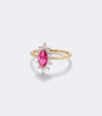 Pompadour 18kt gold ring with diamonds and ruby | Yvonne Léon