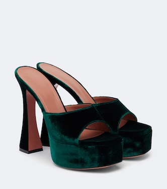 Dalida velvet platform mules | Amina Muaddi
