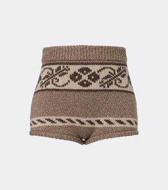 Knitted jacquard wool shorts | Magda Butrym
