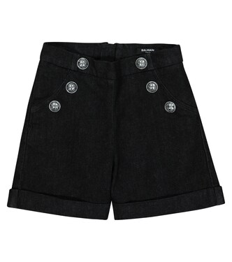 Stretch-cotton denim shorts | Balmain Kids
