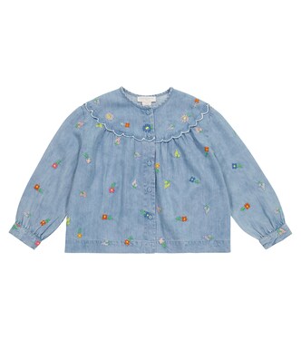 Floral embroidered denim blouse | Stella McCartney Kids