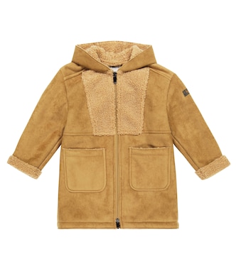 Hooded teddy-trimmed coat | Il Gufo