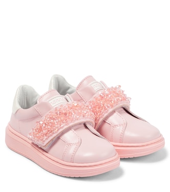 Embellished leather sneakers | Monnalisa