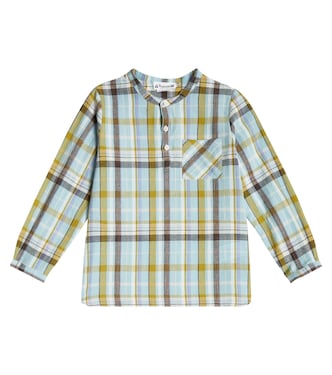 Artiste checked cotton and linen shirt | Bonpoint