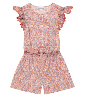 Embroidered floral cotton playsuit | Tartine et Chocolat