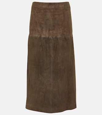 Sacha suede midi skirt | Joseph