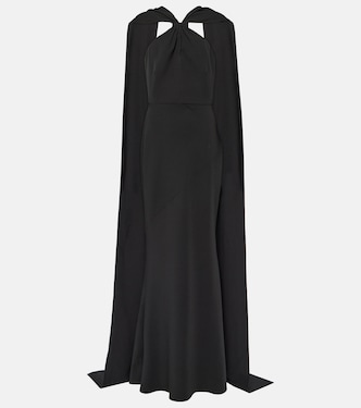 Lilien caped crepe gown | Safiyaa
