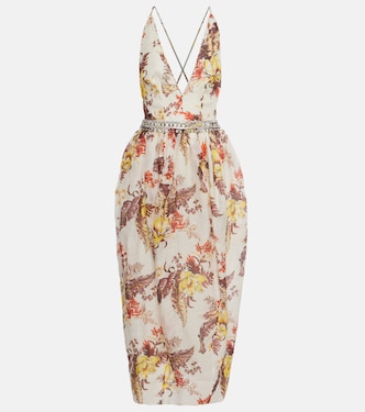 Matchmaker embellished floral midi dress | Zimmermann