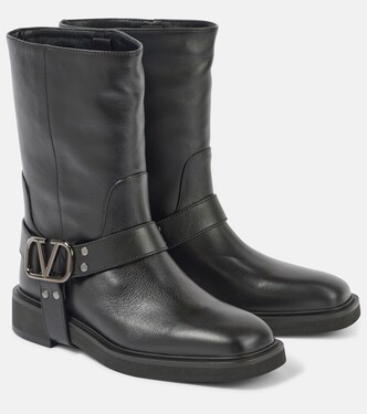 VLogo Signature leather biker boots | Valentino Garavani