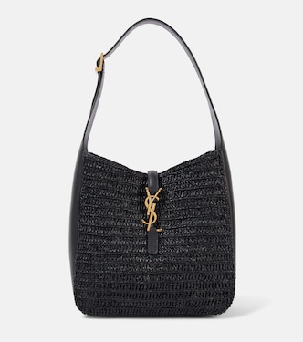 Le 5 à 7 Supple Small raffia shoulder bag | Saint Laurent
