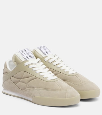 Chloé Kick leather-trimmed suede sneakers | Chloé