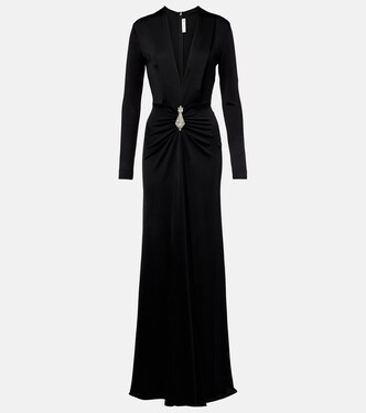 Embellished gathered crêpe gown | Victoria Beckham