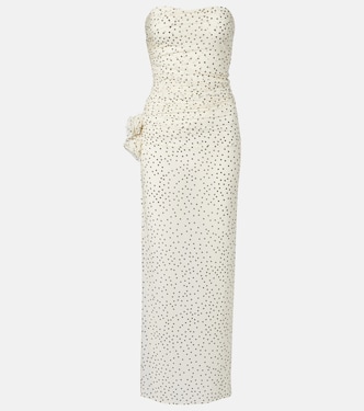 Floral-appliqué polka-dot maxi dress | Magda Butrym